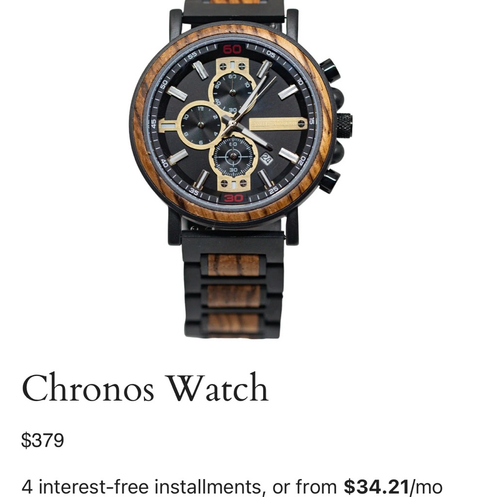 SWITCHWOOD Chronos Black and Brown Watch